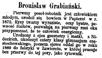 sylwetki posłów do Dumy 1906 roku, Bronisław Grabiański z Zawiercia.jpg