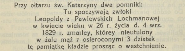 pomnik Leopoldy Lochmanowej w kościele niegowskim.jpg