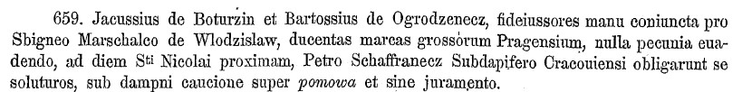 Bartossius de Ogrodzenecz, 22 lipca 1400, SPPP 2.jpg