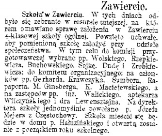 nowa szkoła w  Zawierciu, 1906 rok.jpg