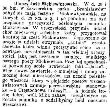 odsłonięcie pomnika Mickiewicza w Zawierciu, G.Cz. 150, czerwiec 1907 r..jpg