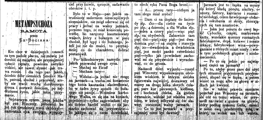 F. Świderski, ramota  Metampsychoza, Gaz.Kiel., nr 59, 1878, cz.1.jpg