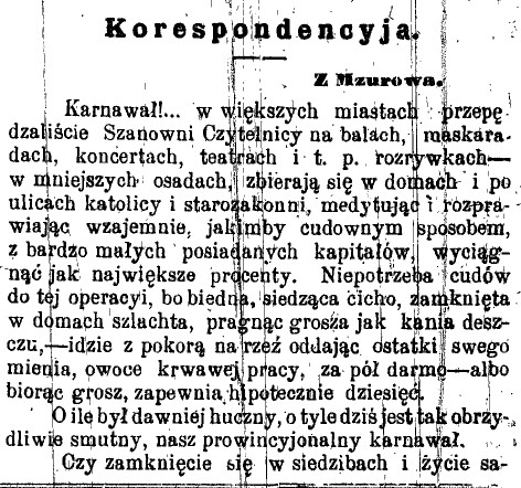 F.Świderski, Korespondencja z Mzurowa, Gaz.Kiel. 14, 1877 r., cz.1.jpg