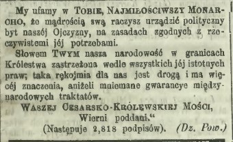 deklaracja wiernopoddańcza, Gazeta Warszawska 54, 7 marca 1864 r., cz.3.jpg