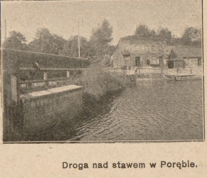 Poręba, droga nad stawem, Świat, 23, 1911 r..jpg