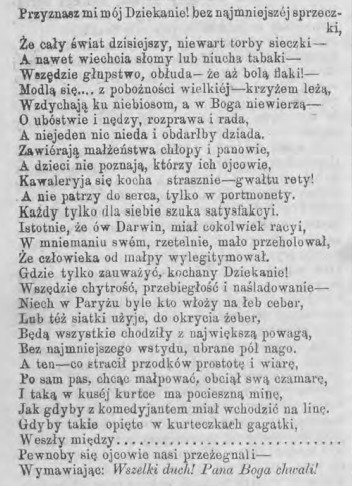 życzenia imieninowe F.Świderskiego dla ks. J.Klemensiewicza, Tydz.Piotr. 8, 1875 r., cz.2.jpg