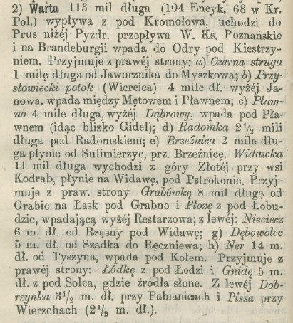 Warta i jej prawe dopływy, Pamiętnik kielecki na rok zwyczajny 1871.jpg