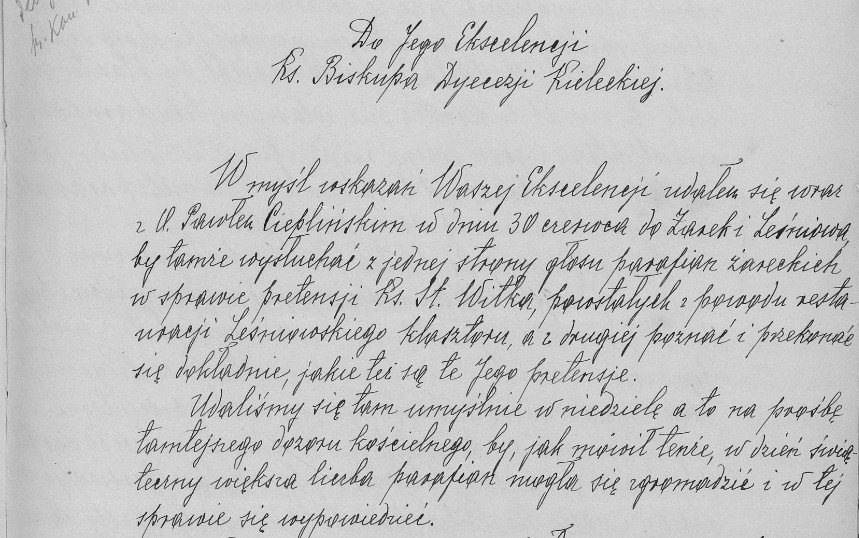 O. Piotr Markiewicz do bpa  Łosińskiego, po spotkaniu w Żarkach, 1918 r., cz.1.jpg