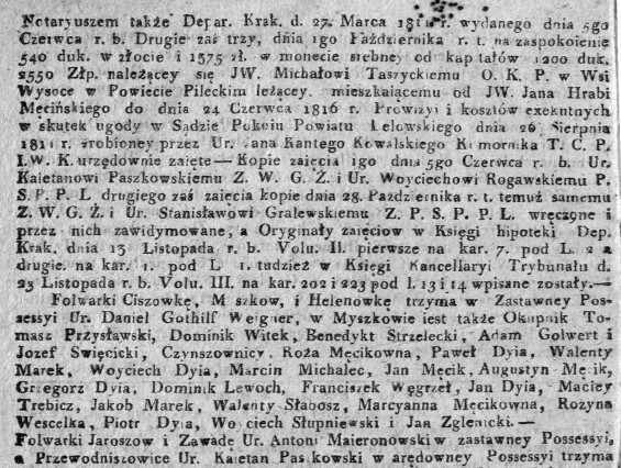 zadłużenie i sprzedaż dóbr, Dz.Rz.W.K.9, 1816 r., cz.2.jpg