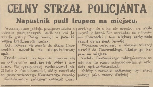 Jastrząb, zastrzelony przez policjanta, Kur.Zach., 29, 1935 r..jpg