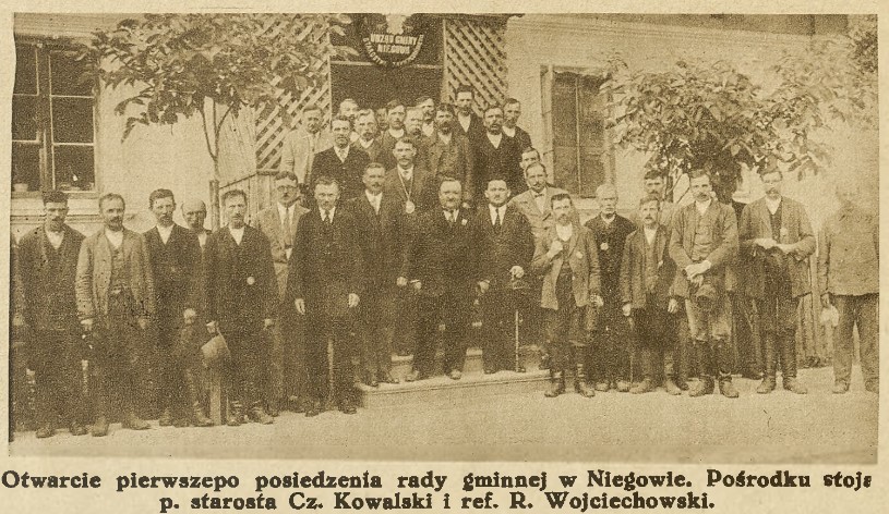Pierwsze posiedzenie Rady Gminy w Niegowie, Kurjer Zachodni. Bezpłatny Tygodniowy Dodatek Ilustrowany, 1927, nr 27.jpg