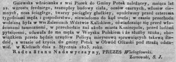 włościanka z Piasku, Dz.U.W.K. 7, 1823 r..jpg
