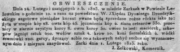 licytacja w Żarkach, Dz.U.W.K. 8, 1823 r..jpg