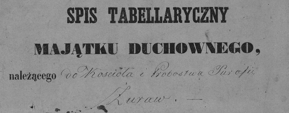 Spis tabelaryczny- Inwentarz kościoła w Żurawiu, 1857 r..jpg