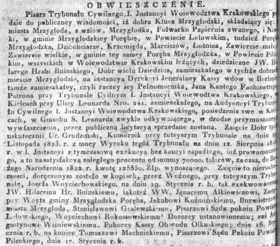 Sprzedaż klucza Mrzygłodzkiego, Dz.U.W.K. 12, 1824 r., cz.1.jpg