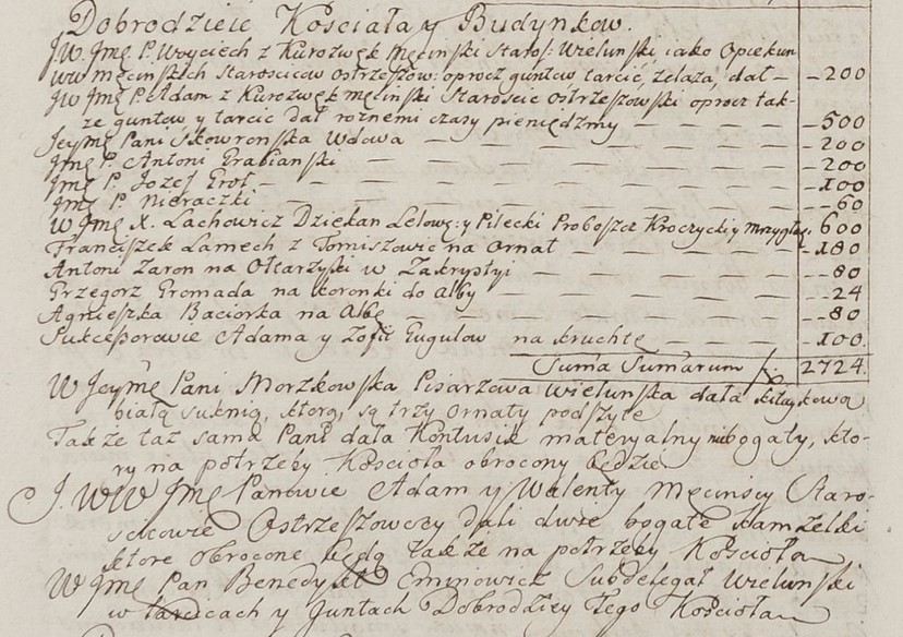 Dobrodzieje koscioła niegowskiego, 1763 r..jpg
