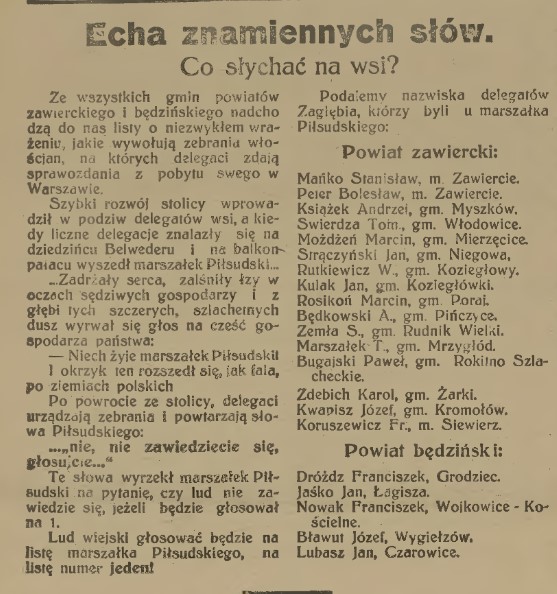 delegaci u Piłsudskiego, Expres Zagłębia, 52, 1928 r..jpg